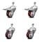Service Caster 3 Inch Maroon Polyurethane Swivel 12mm Stem Caster Total Lock Brake, 2PK SCC-TSTTL20S314-PPUB-MRN-M1215-2-S-2 - alternate 1